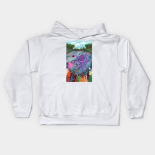 Underwater octopus mom and daughter Kids Hoodie